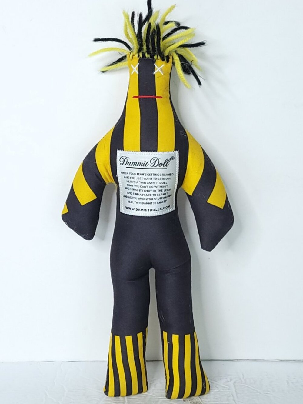 Dammit Doll Original 13” Toy Stress Reliever Black Yellow Stripe Gag Gift